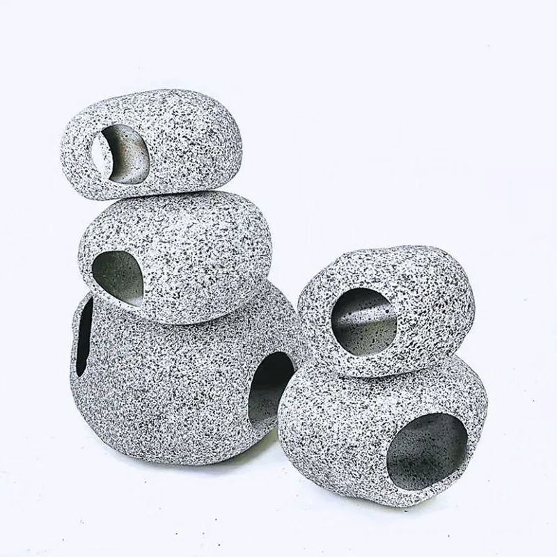 Ceramic Aquarium Cave Decor for Cichlids & Shrimp