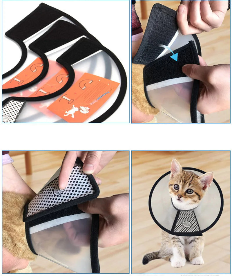 Clear PVC Recovery Cone Collar for Dogs and Cats