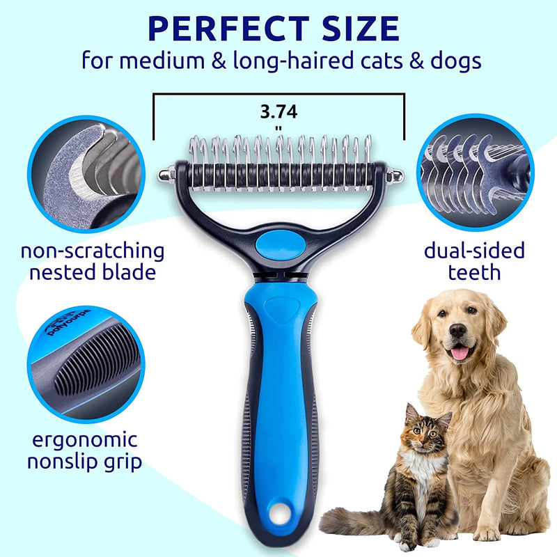 Brosse de toilettage anti-démêlage à double face pour animaux