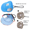 Blue fabric visor cap for pets with adjustable rope for easy wear and various sizes