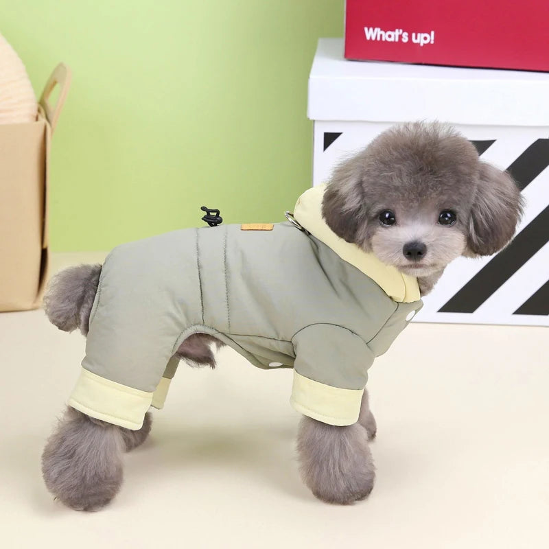 Mono de Invierno Acolchado para Perro con Capucha