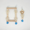 Natural Wood Parrot Swing with Chewing Toy for Small Birds