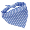 Blue White Striped Cotton Dog Bandana with Adjustable Fit
