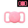 Pinkes Silikon-Halter mit Haustier-Silhouette-Design für AirTag oder Halsband.