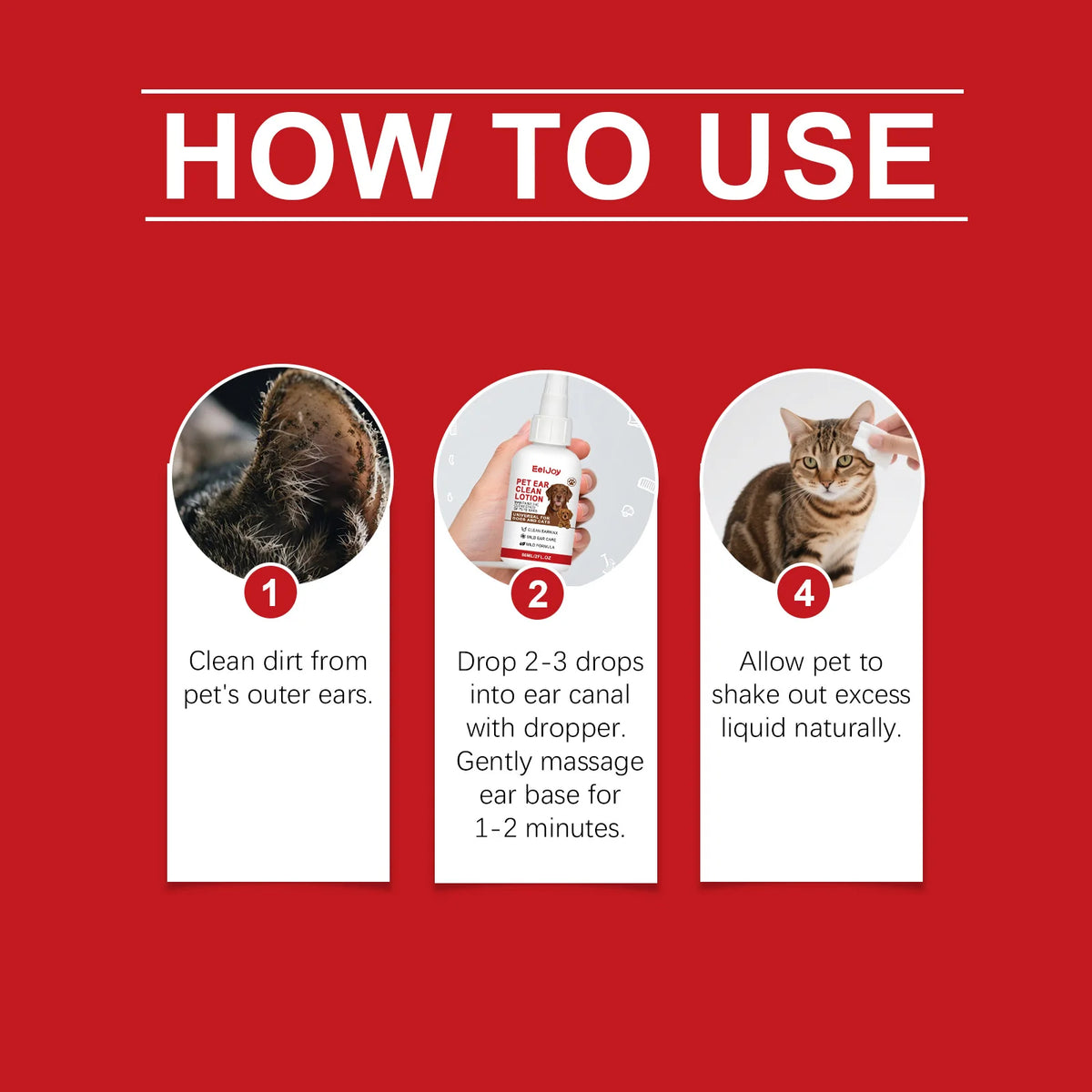 Gentle Pet Ear Cleaning Solution for Dogs, Cats & Rabbits