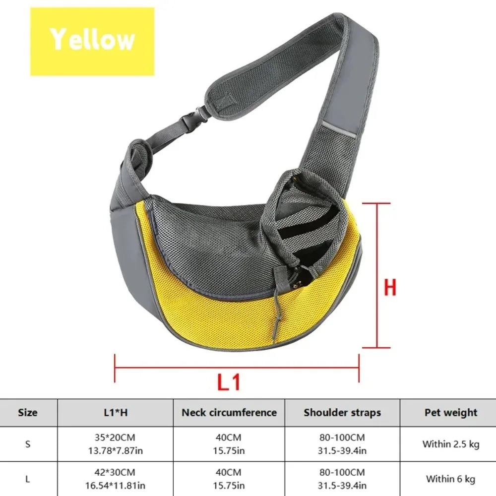 Breathable Mesh Pet Carrier Sling for Small Dogs and Cats