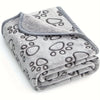 Cozy Flannel Pet Blanket with Paw Print Design