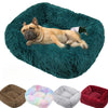 Lit carré en peluche de luxe pour chien