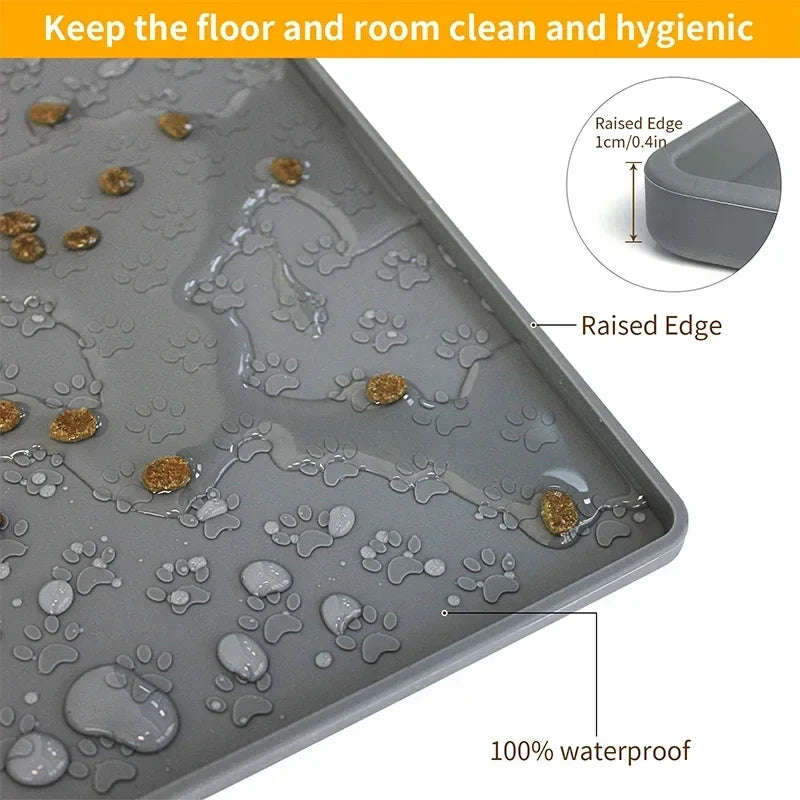 Alfombrilla de Silicona Impermeable para Alimentación de Mascotas