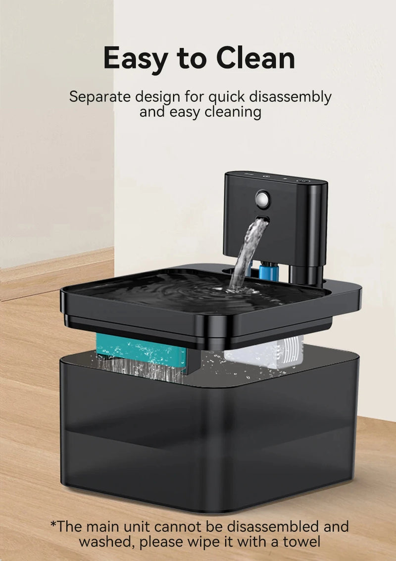 Wireless Cat Water Fountain with Infrared Sensor and 2600mAh Battery