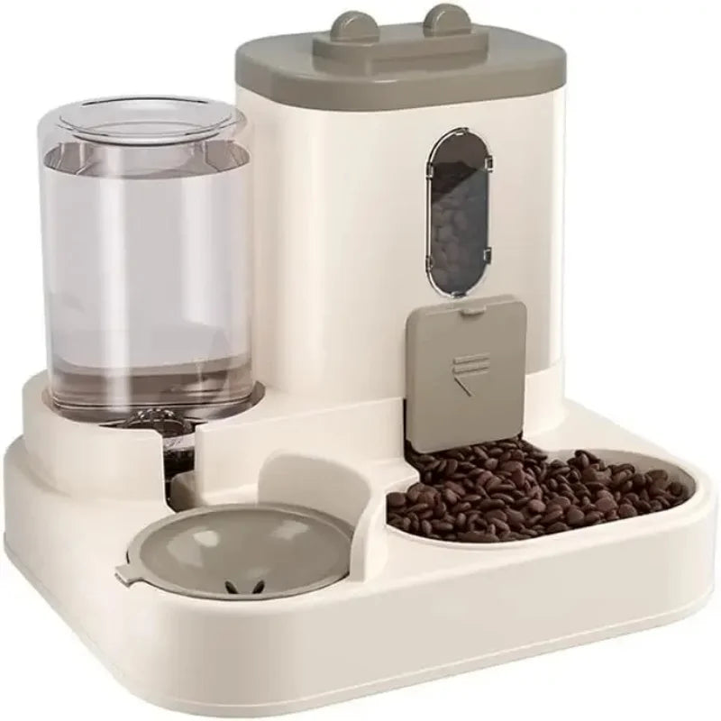 Gravity-Fed Pet Food and Water Station