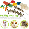 Natural Wood Chewing Toy Set for Small Pets