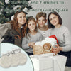 Five people smiling around a Christmas tree with a cat litter box deodorizer gel and pet supplies
