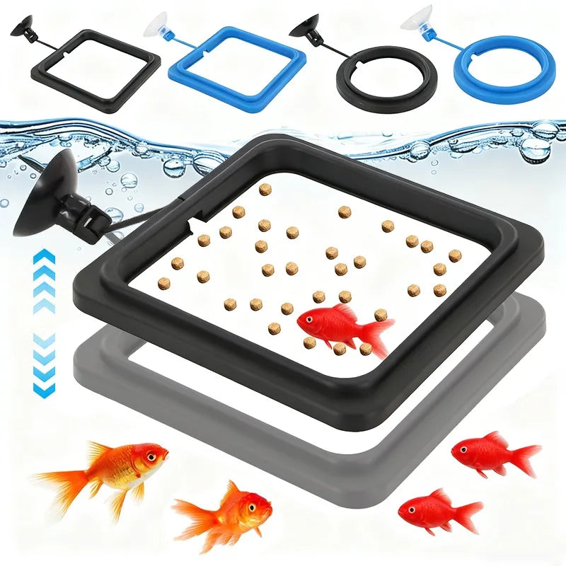 Aquarium Floating Fish Feeding Ring with Suction Cup