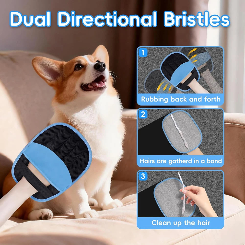 Electrostatic Pet Hair Remover Gloves – Reusable Grooming Mitt for Cats & Dogs