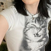 Top Crop con Estampado Animal
