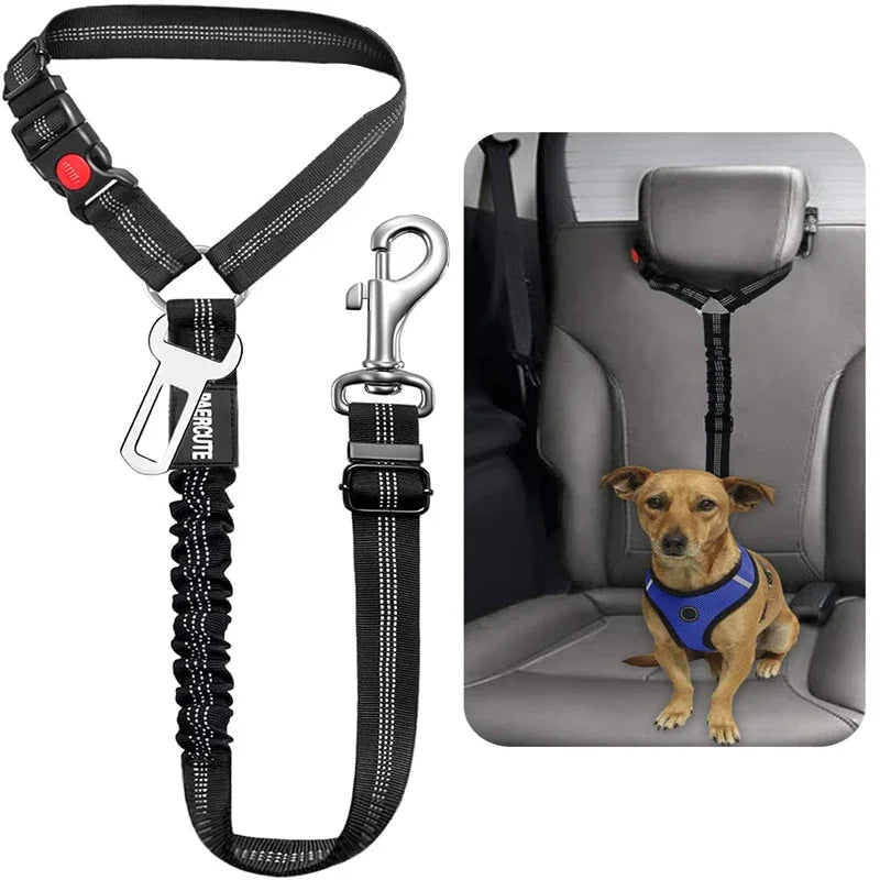 Two-in-One Pet Harness and Car Safety Belt with Reflective Leash