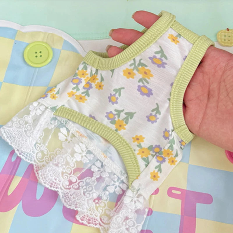 Vestido Floral de Encaje para Mascotas