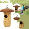 Wooden Hanging Hummingbird House with Natural Finish