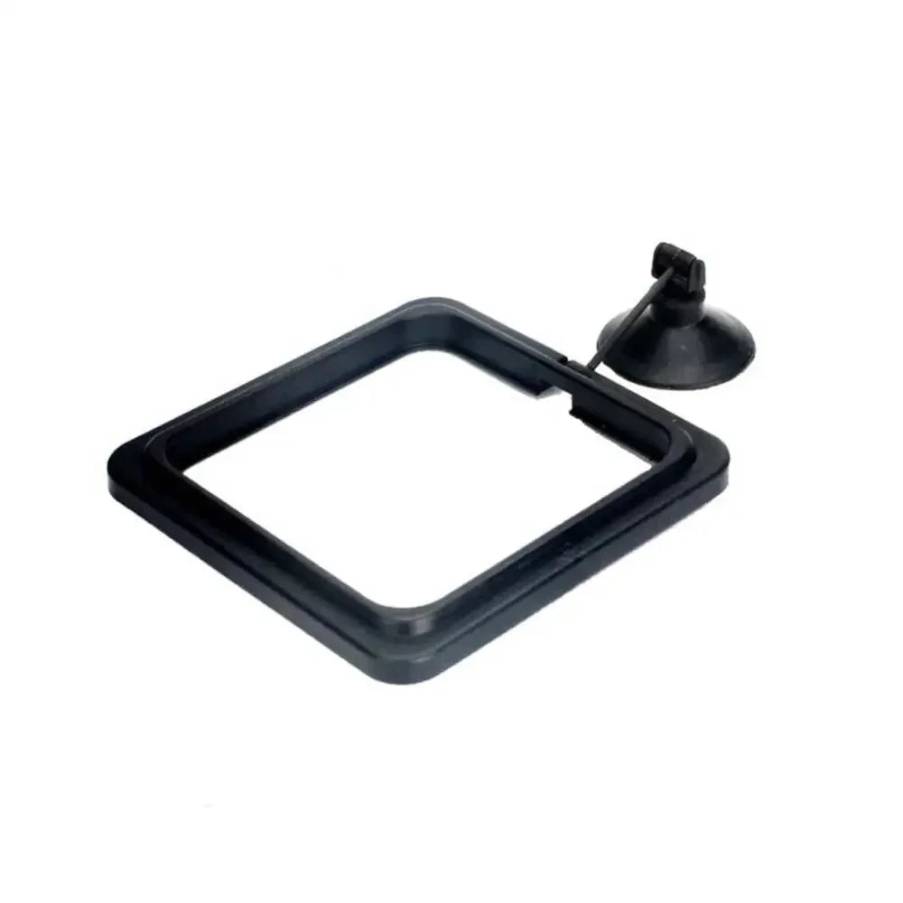 Black aquarium feeding ring with a suction cup