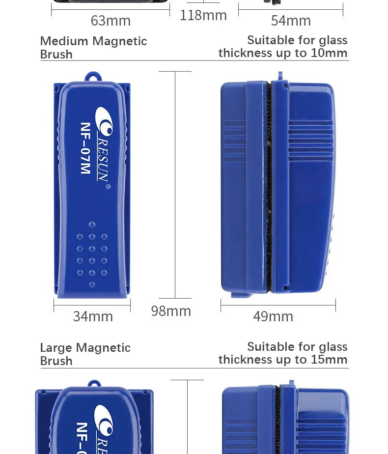 Double-Sided Magnetic Aquarium Glass Cleaner