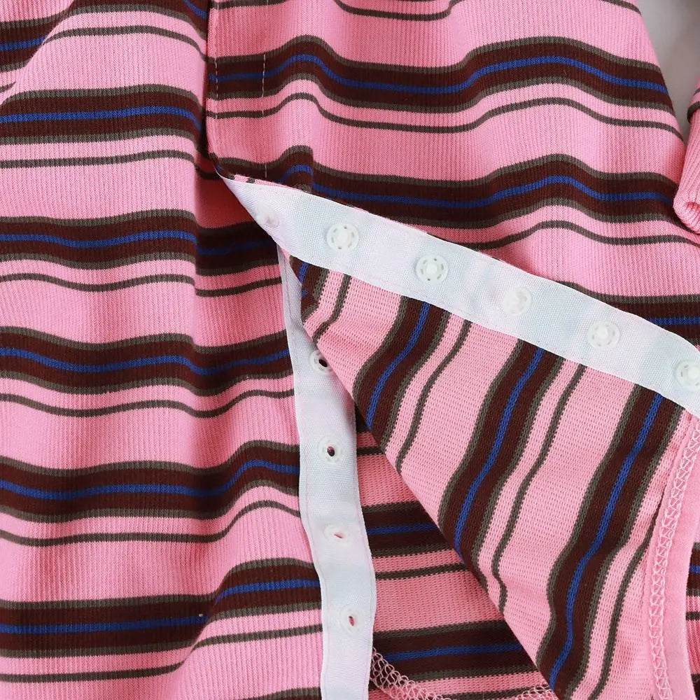 Striped Four-Leg Dog Pajama Jumpsuit