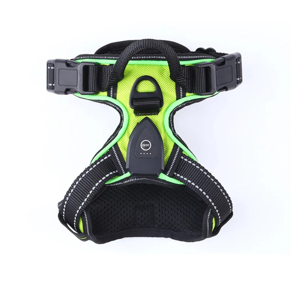 Rechargeable LED Dog Harness with Reflective Strips