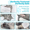 A set of pet cleaning wipes and a glove used to gently clean a cat's eye area.