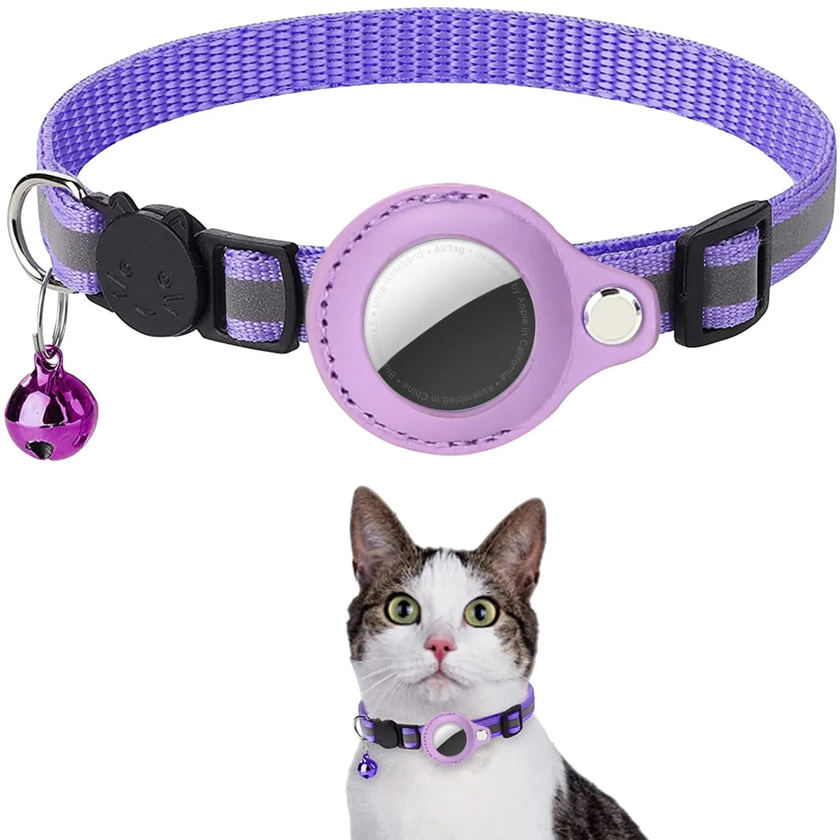 Breakaway Cat Collar with AirTag Holder and Reflective Strips