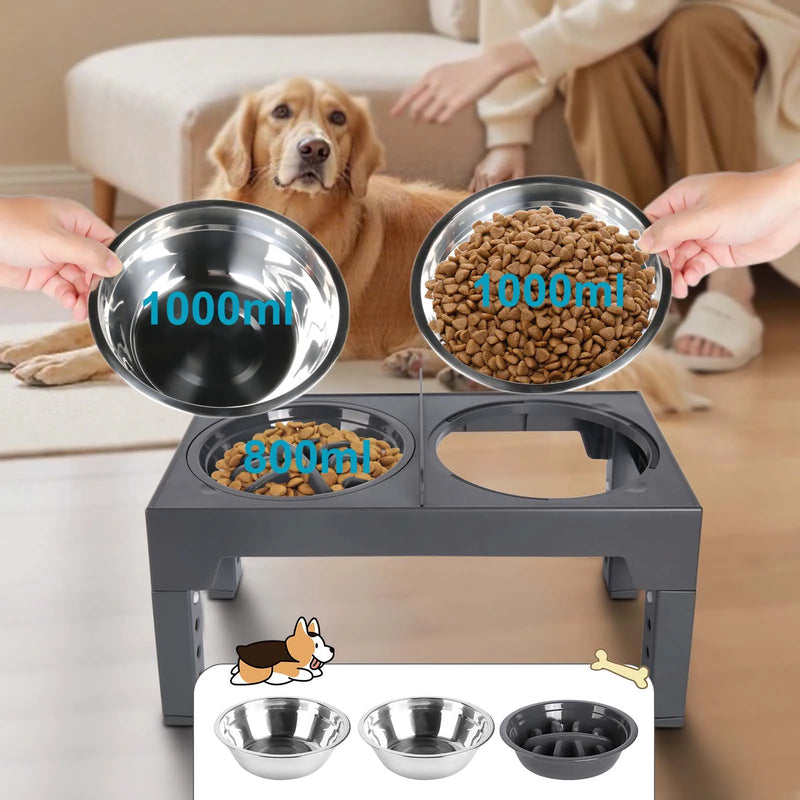 Adjustable Elevated Dog Bowl Stand
