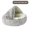 Lit Semi-Ouvert en Peluche pour Chats et Chiens