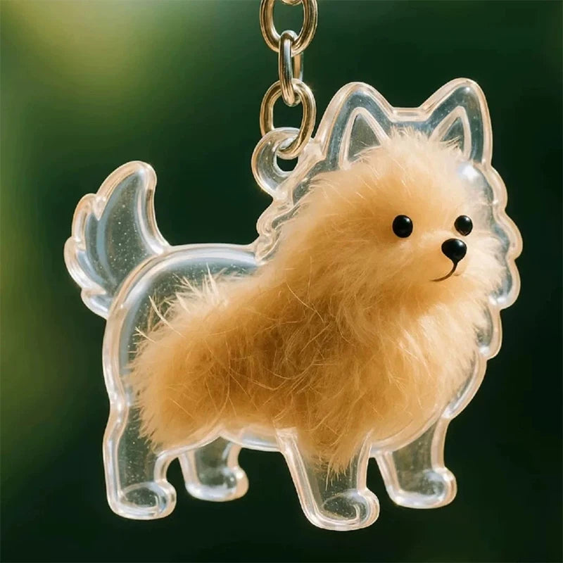 Transparent Pet Hair Keepsake Charm for Keys