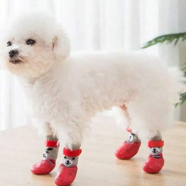 4-Pack Non-Slip Dog Socks for Licking and Biting Prevention