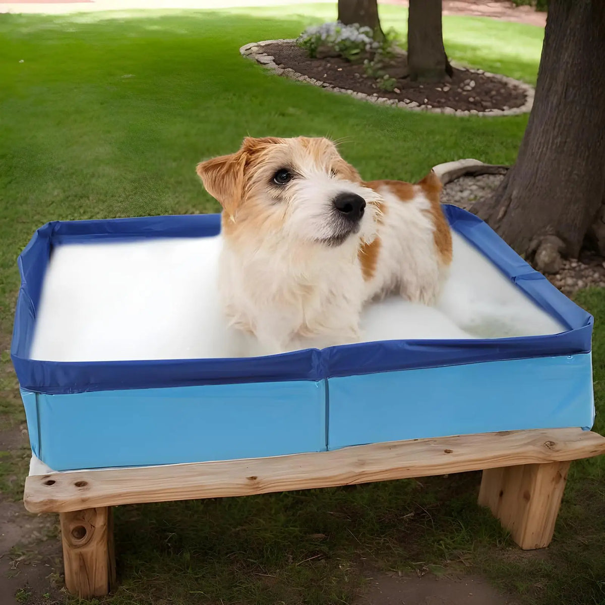 Foldable Dog Wading Pool for Small Pets with Non-Slip Base