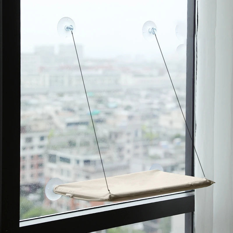 Window-Mounted Cat Hammock with Suction Cup Mount