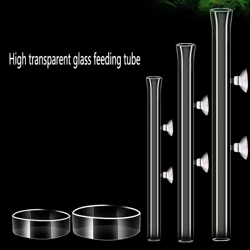 Glas-Aquarien-Fütterungsrohr mit Saugnapf