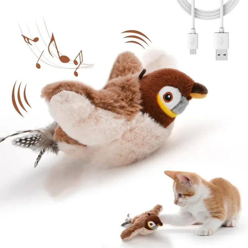 Rechargeable Flapping Bird Cat Toy with Catnip