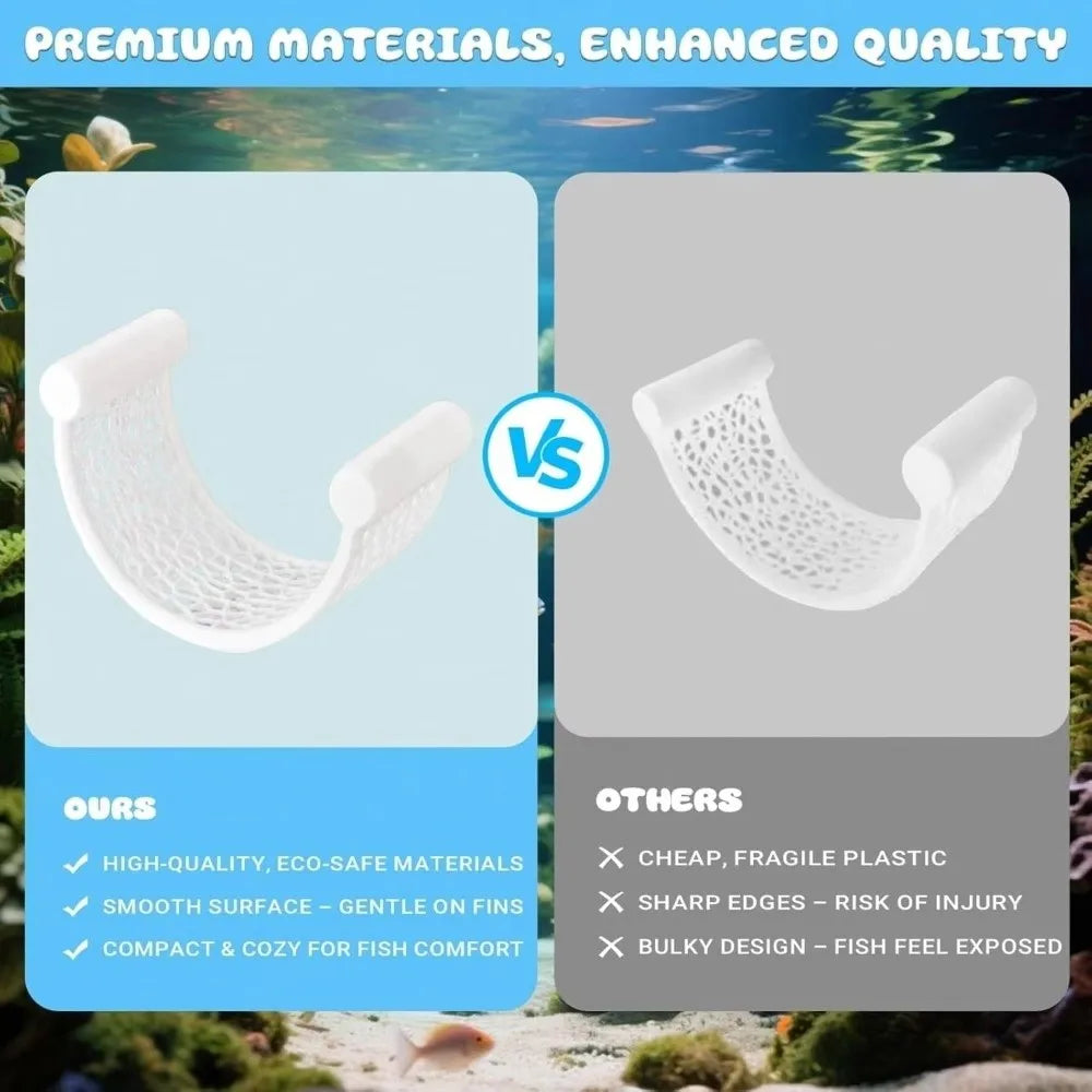 Floating Betta Fish Hammock with Resting Platform for Low-Flow Aquariums