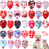 Valentine's Day Dog Bandanas – Heart & Floral Pattern Pet Scarf (Pack of 30)