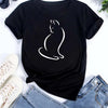Women Kawaii Cats Print Summer Cartoon T Shirt
