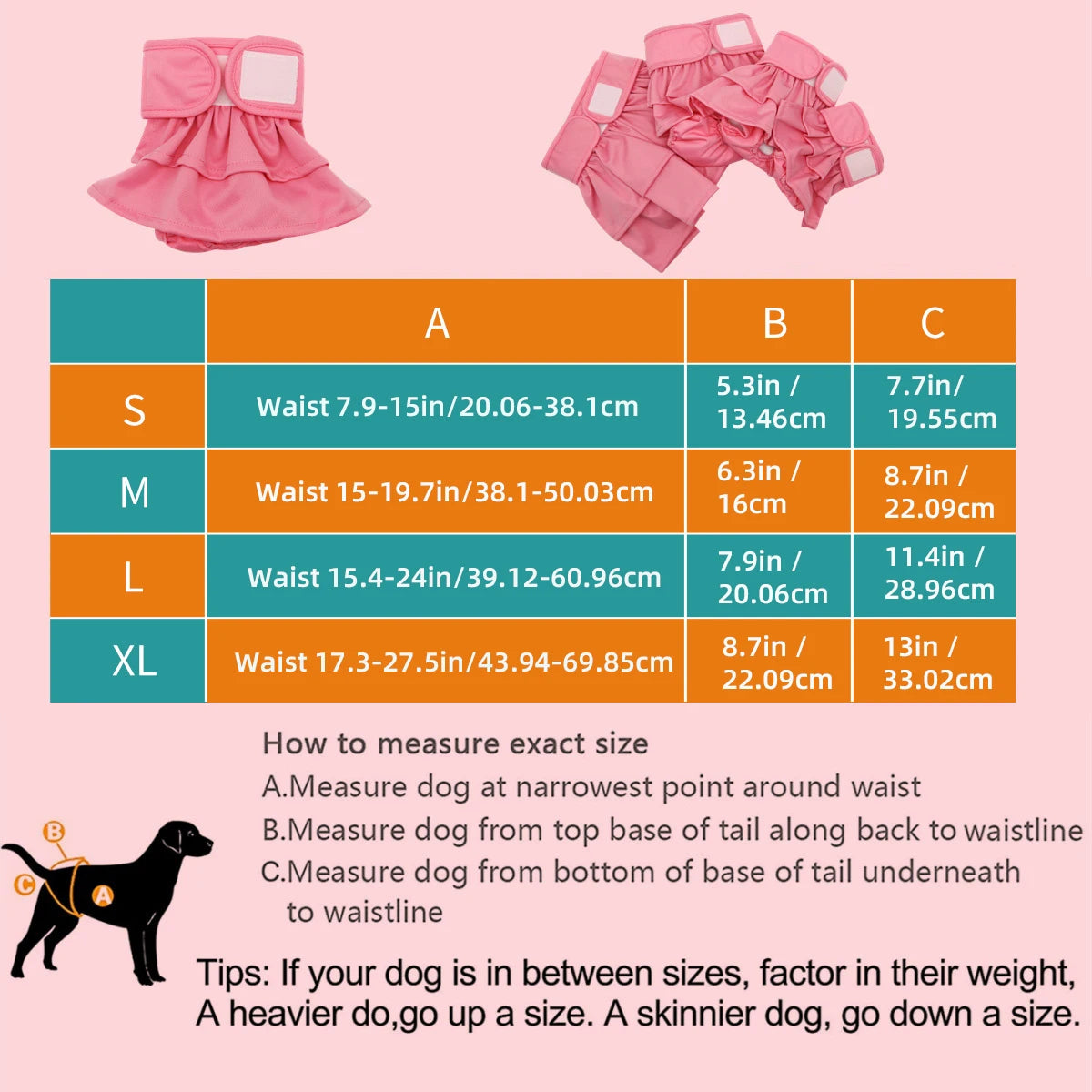 Reusable Washable Dog Diapers for Female Dogs, High Absorbency Leak-Proof Sanitary Pant