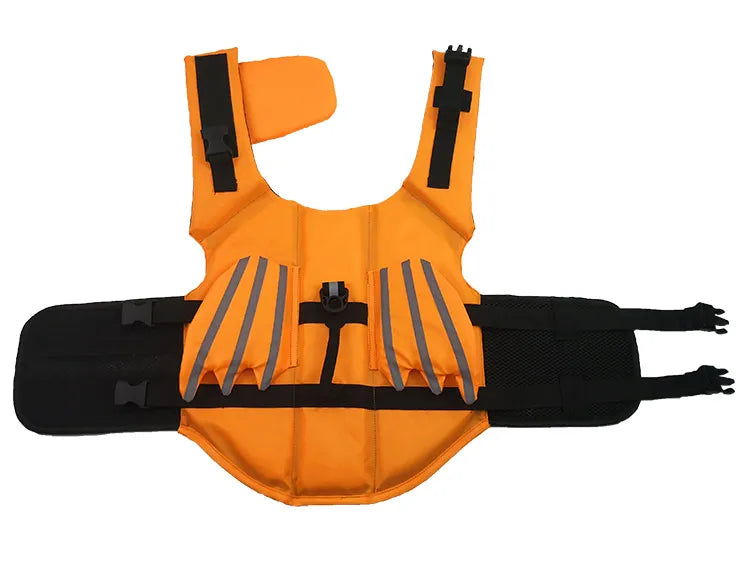 Adjustable Dog Life Jacket with Rescue Handle and High Buoyancy