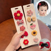 Adorable Flower Snap Clips for Baby Girls (Set of 6)