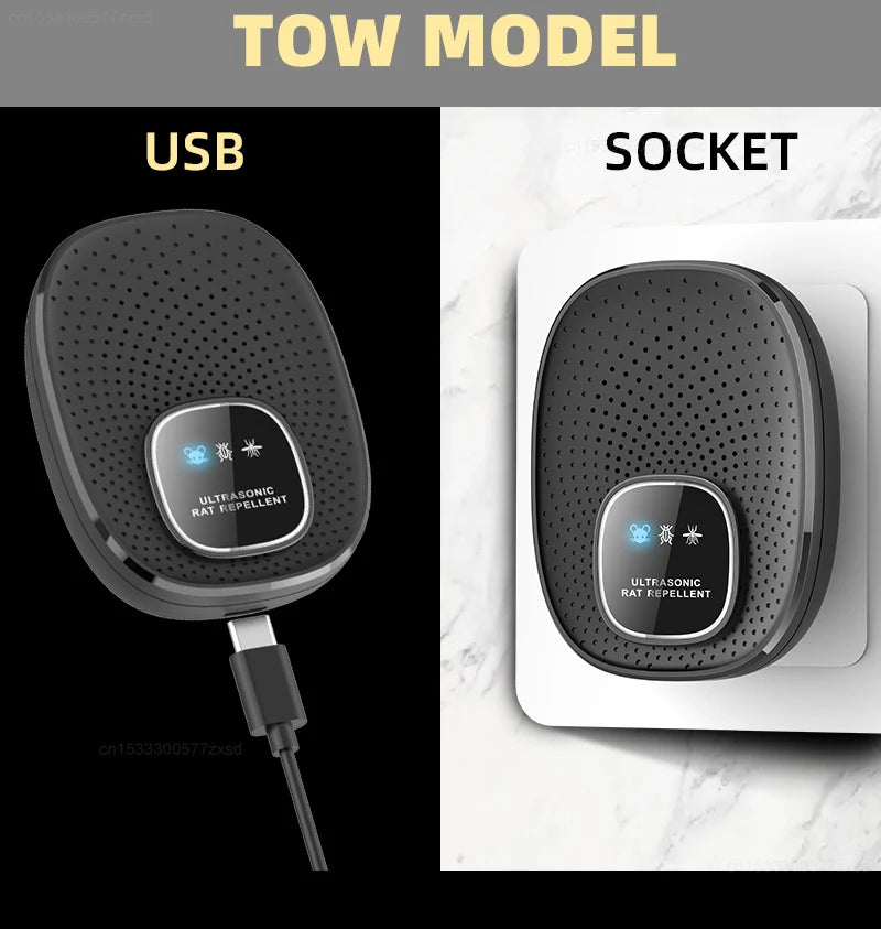 Rechargeable Ultrasonic Rodent Repeller for Home and Bedroom