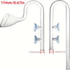 Clear borosilicate glass lily pipe with two flower heads for planted aquariums