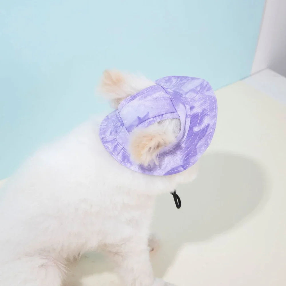 Breathable Cotton Fisherman Hat for Dogs and Cats with Ear Holes