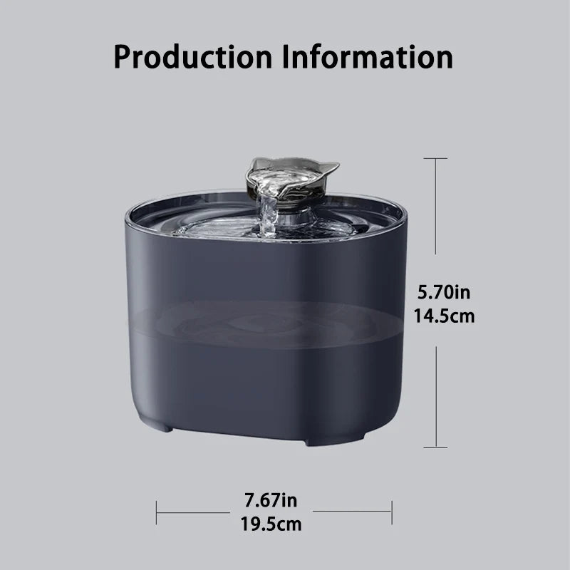 2.2L Pet Water Fountain with Filtration and Ultra-Quiet Pump