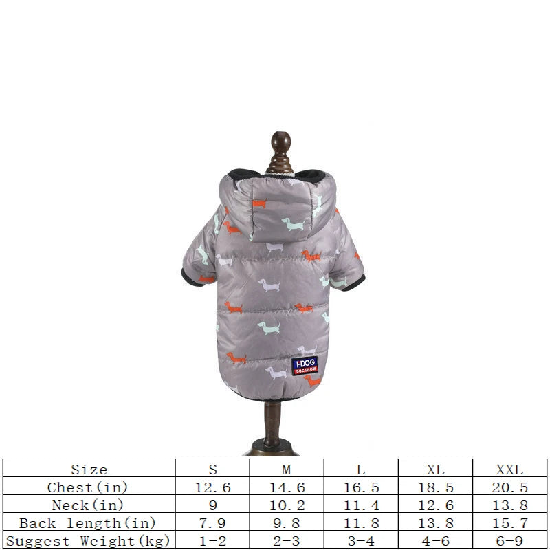 Fleece-Lined Hooded Coat for Dogs and Cats
