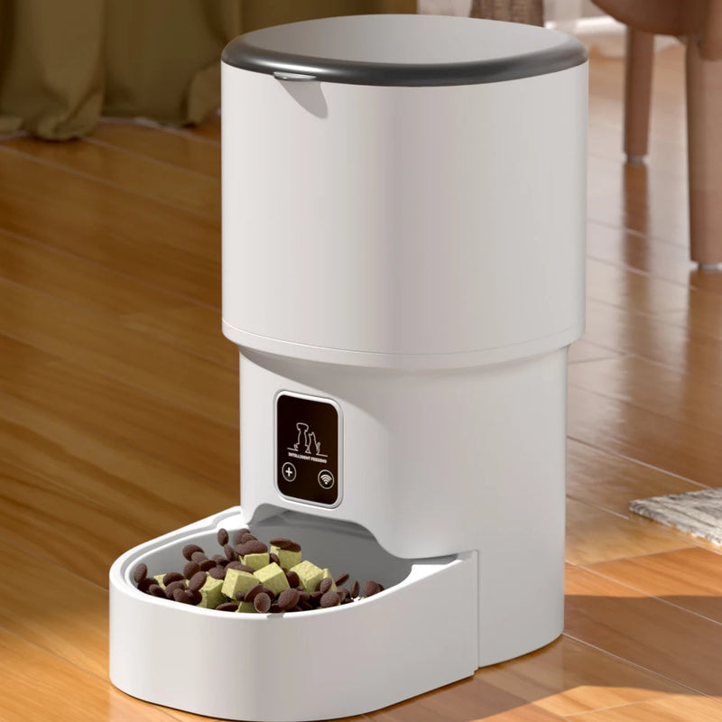 Dispensador automático de comida para mascotas con WiFi y capacidad de 4L