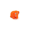 An orange, stuffed elephant squeaky chew toy for dogs.